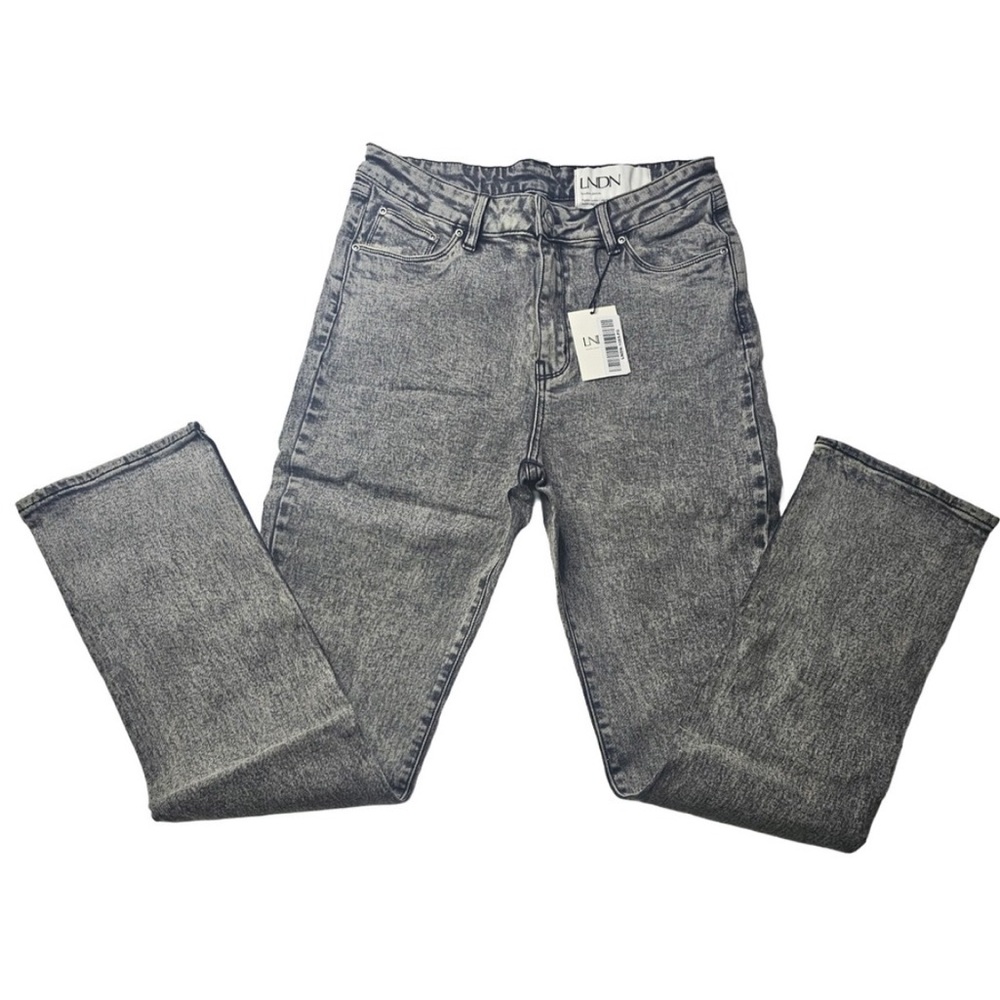 LNDN Women’s Landon Denim Gray‎ Wash Bootcut Jeans with Zippers